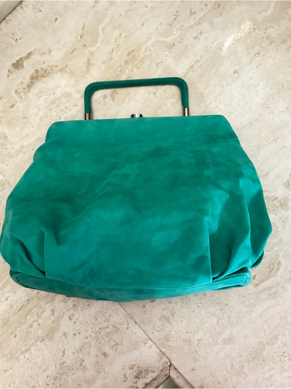 MARNI Turquoise Suede Top-Handle Women's Bag🌸 - Picture 8 of 11